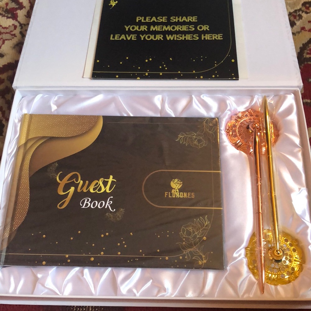 Elegant Guest book for well wishes and love notes.